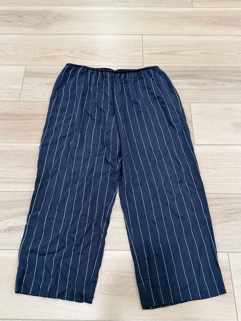 Vince Stripe Pull On Pant Wide Leg Dress Pants In Navy Blue Size XXL
